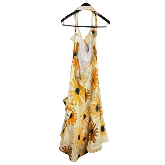 Jacquemus Tablier Sunflower Print Open Back Halter Neck Apron Dress Yellow Sz 42 - Picture 11 of 12